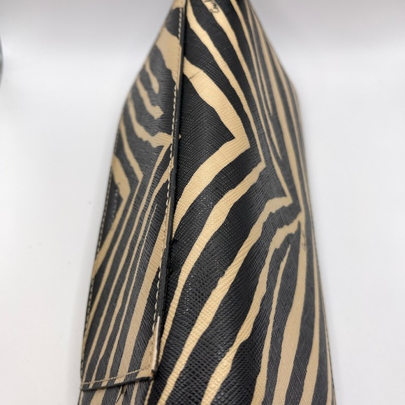 Coach Zebra-Stripe Zip Wallet — Black & Tan - Picture 10 of 12